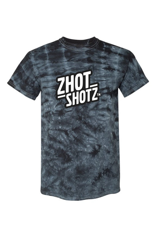 Black Crystal Tie-Dye Tee zhotshotz white