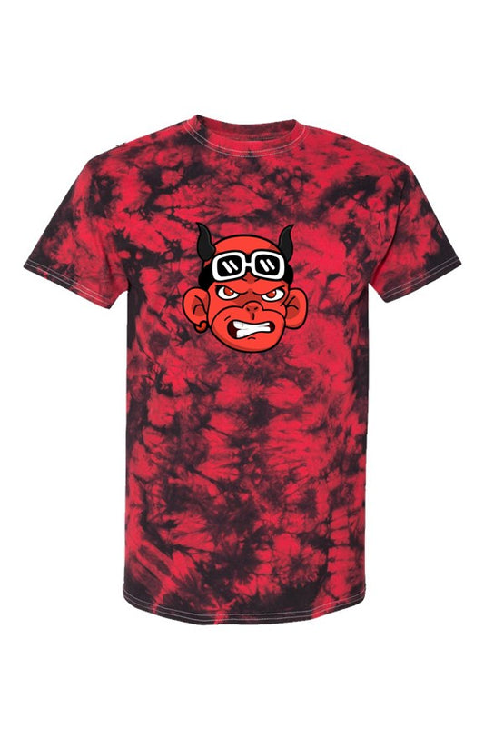 Red Crystal Zhot Devil Tie-Dye Tee