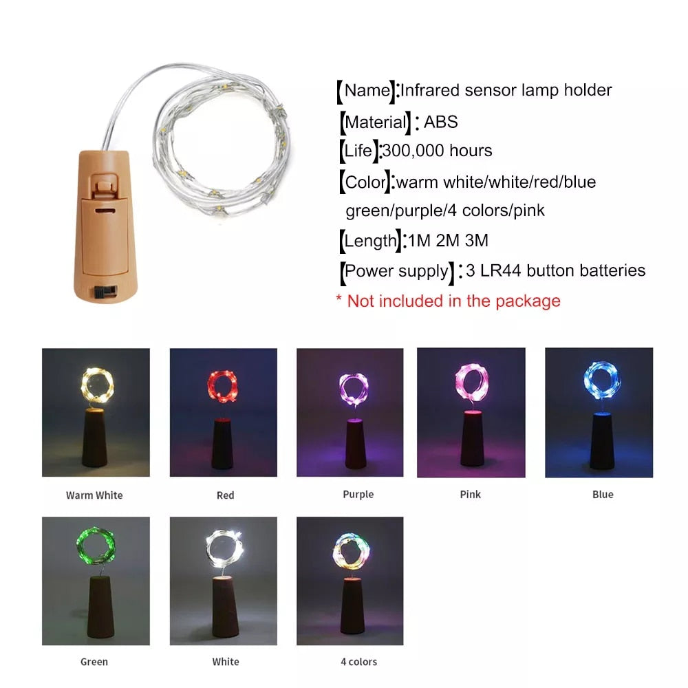 Wine Bottle Light for bar -string lights -decoration for wine bottle -fairy lights
