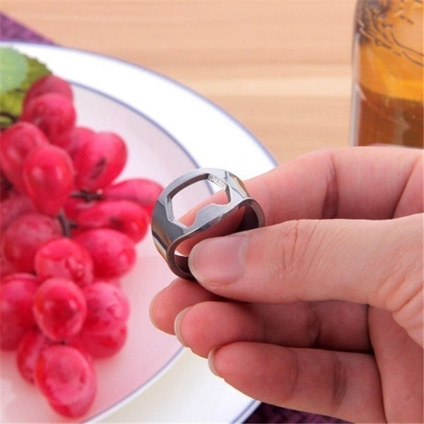 Finger Ring Bottle Opener Bar Beer Tools  - 3PCS/set - Stainless Steel