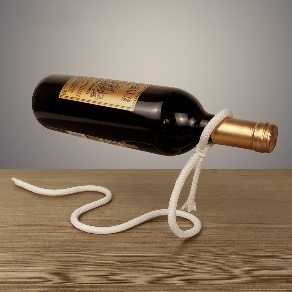 Creative Suspended Rope Wine Rack - Snake Bracket Wine Bottle Holder -Bar Cabinet Display