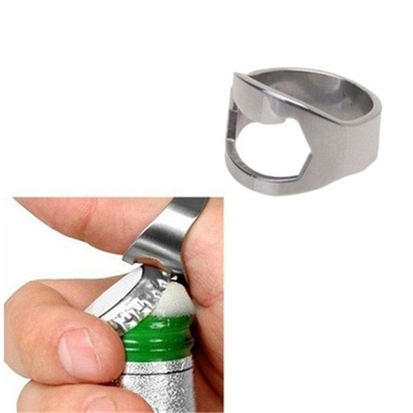 Finger Ring Bottle Opener Bar Beer Tools - 3PCS/set - Stainless Steel