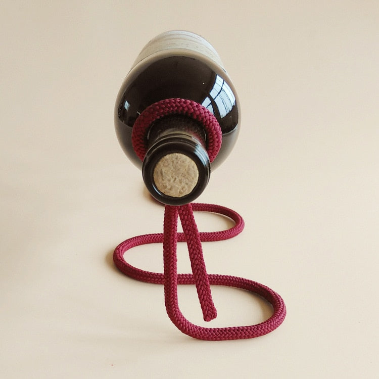 Creative Suspended Rope Wine Rack - Snake Bracket Wine Bottle Holder -Bar Cabinet Display