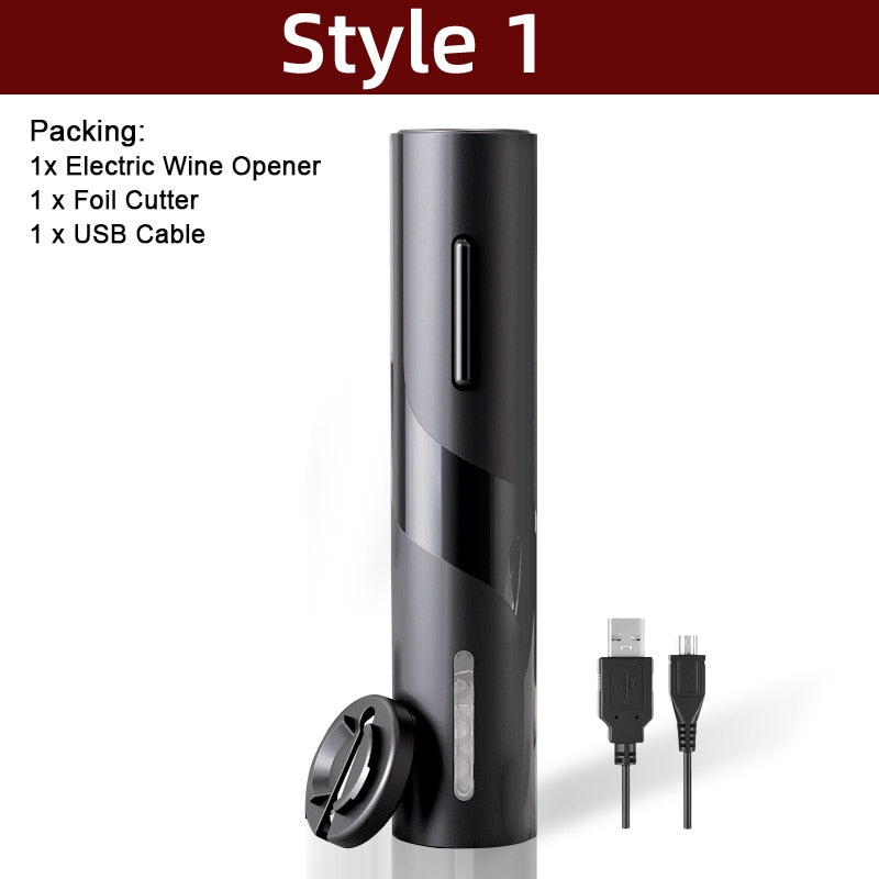 Electric Wine Opener -Automatic Corkscrew -Wine Openers -Rechargeable Bottle Opener - Foil Cutter