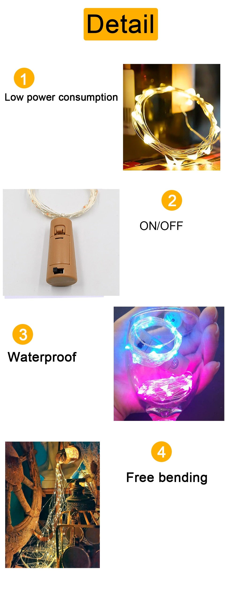 Wine Bottle Light for bar -string lights -decoration for wine bottle -fairy lights