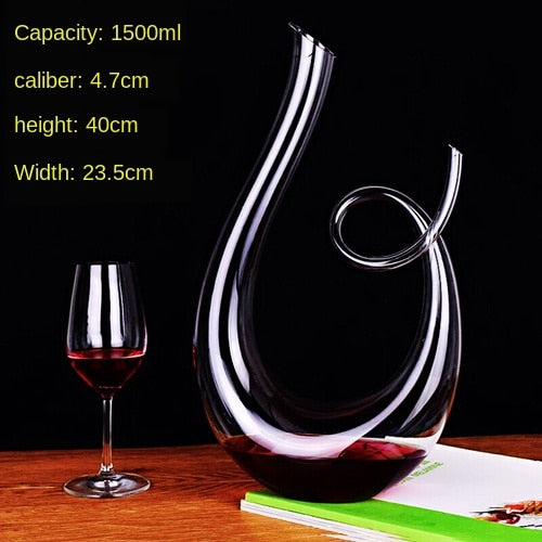 Crystal High Grade Spiral Wine Decanter -Harp Swan Decanter- 1500ml