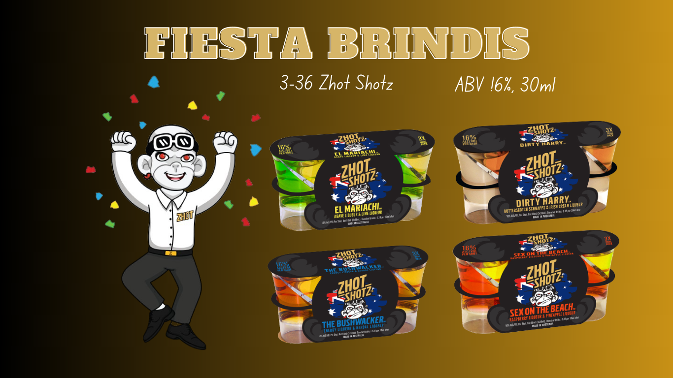 Fiesta Brindis, Shots listo para tomar, RTD, ready to drink shots, zhot shotz, zhotshotz