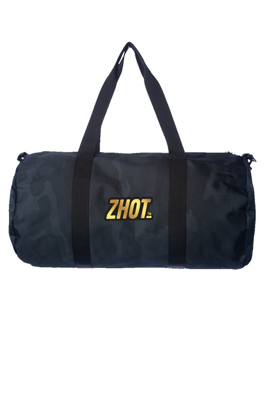 Duffle Black Camo Bag Golden Zhot Logo