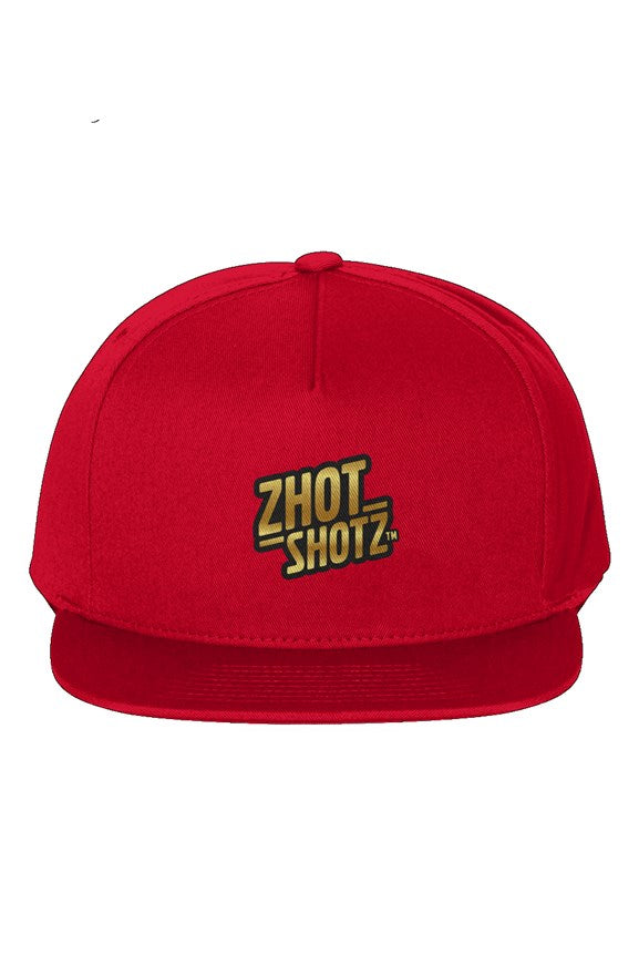 Gold and Red Snapback hat by Zhot Shotz