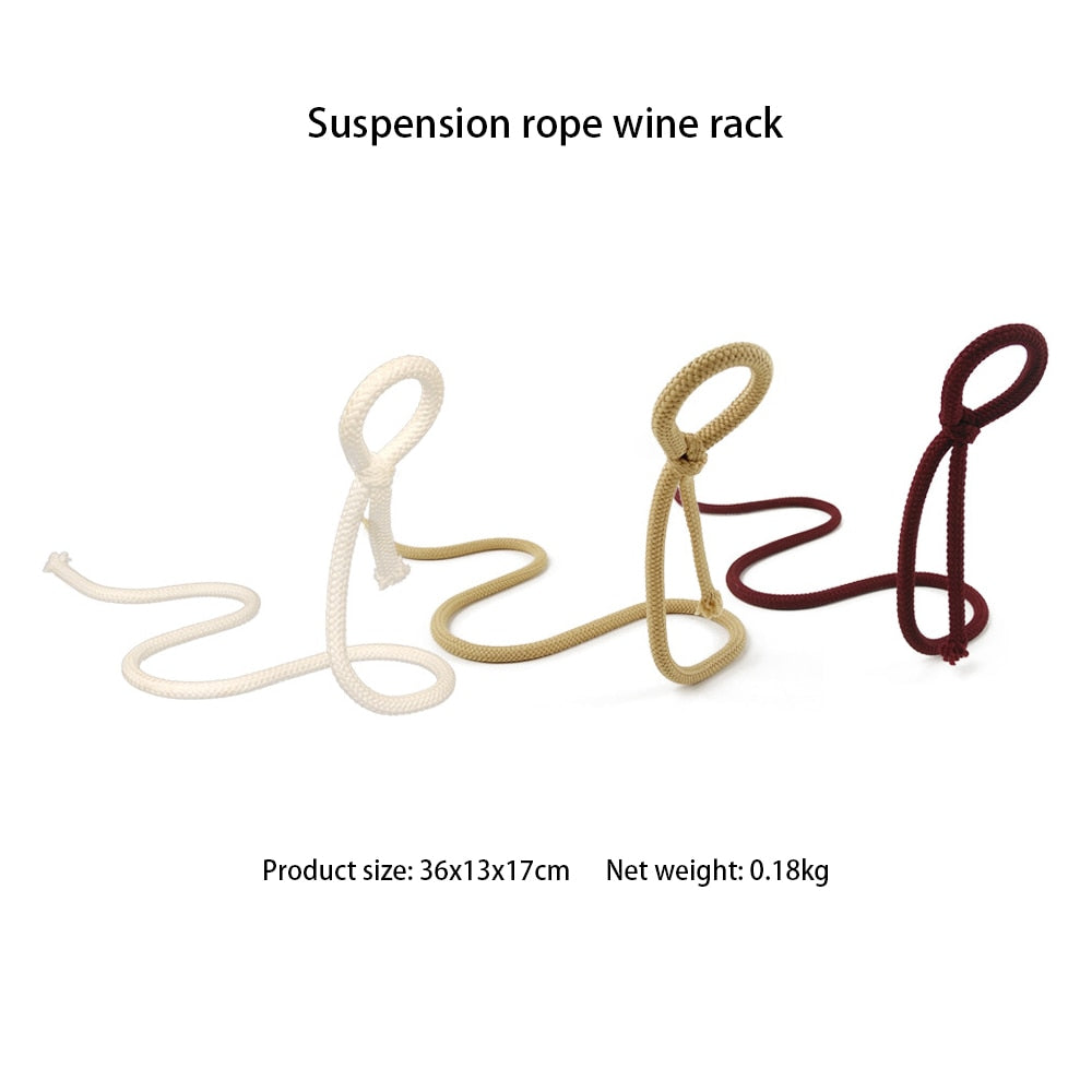Creative Suspended Rope Wine Rack - Snake Bracket Wine Bottle Holder -Bar Cabinet Display