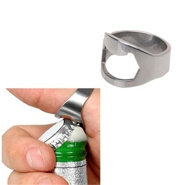 Finger Ring Bottle Opener Bar Beer Tools  - 3PCS/set - Stainless Steel