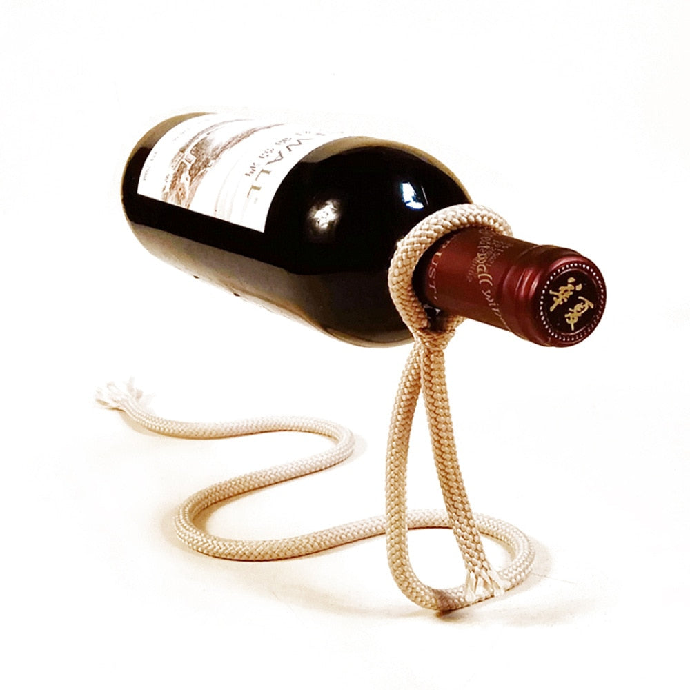 Creative Suspended Rope Wine Rack - Snake Bracket Wine Bottle Holder -Bar Cabinet Display