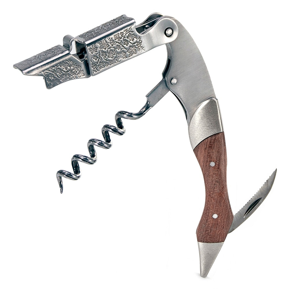 Wine Opener, Professional Waiters Corkscrew, Bottle Opener and Foil Cutter Gift for Wine Lovers