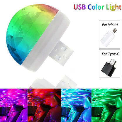 USB Disco Light USB Portable -DJ Mini Colorful Music Sound Led - Party Atmosphere Interior