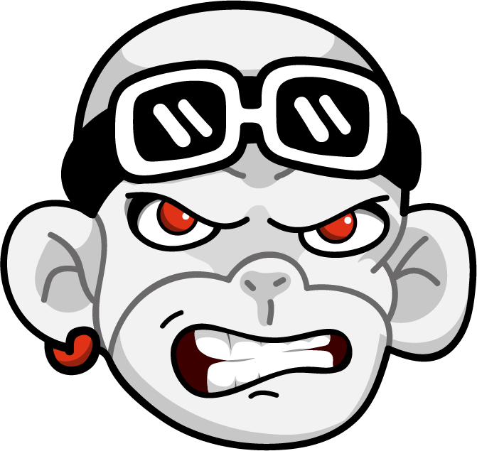 angry upset monkey zhot